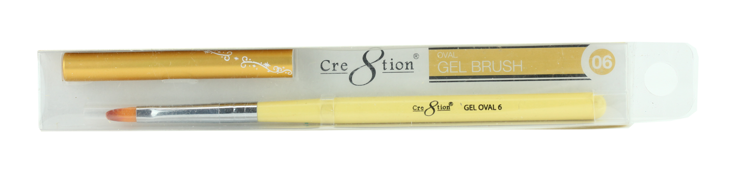 Cre8tion Nail Art Oval Gel Brush-Yellow, #04, 12205 (Packing: 5 pcs/pack)