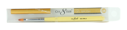 Cre8tion Nail Art Oval Gel Brush-Yellow, #04, 12205 (Packing: 5 pcs/pack)