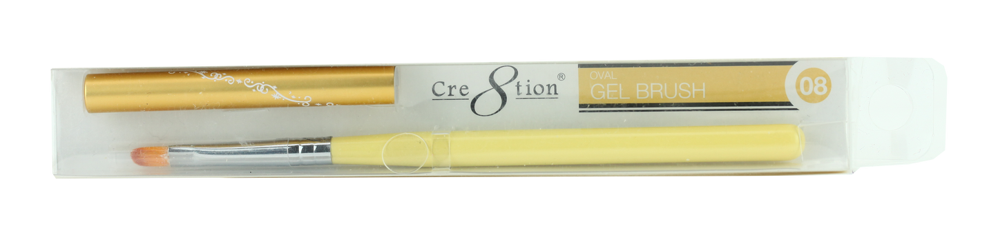 Cre8tion Nail Art Oval Gel Brush-Yellow, #08, 12207 (Packing: 5 pcs/pack)