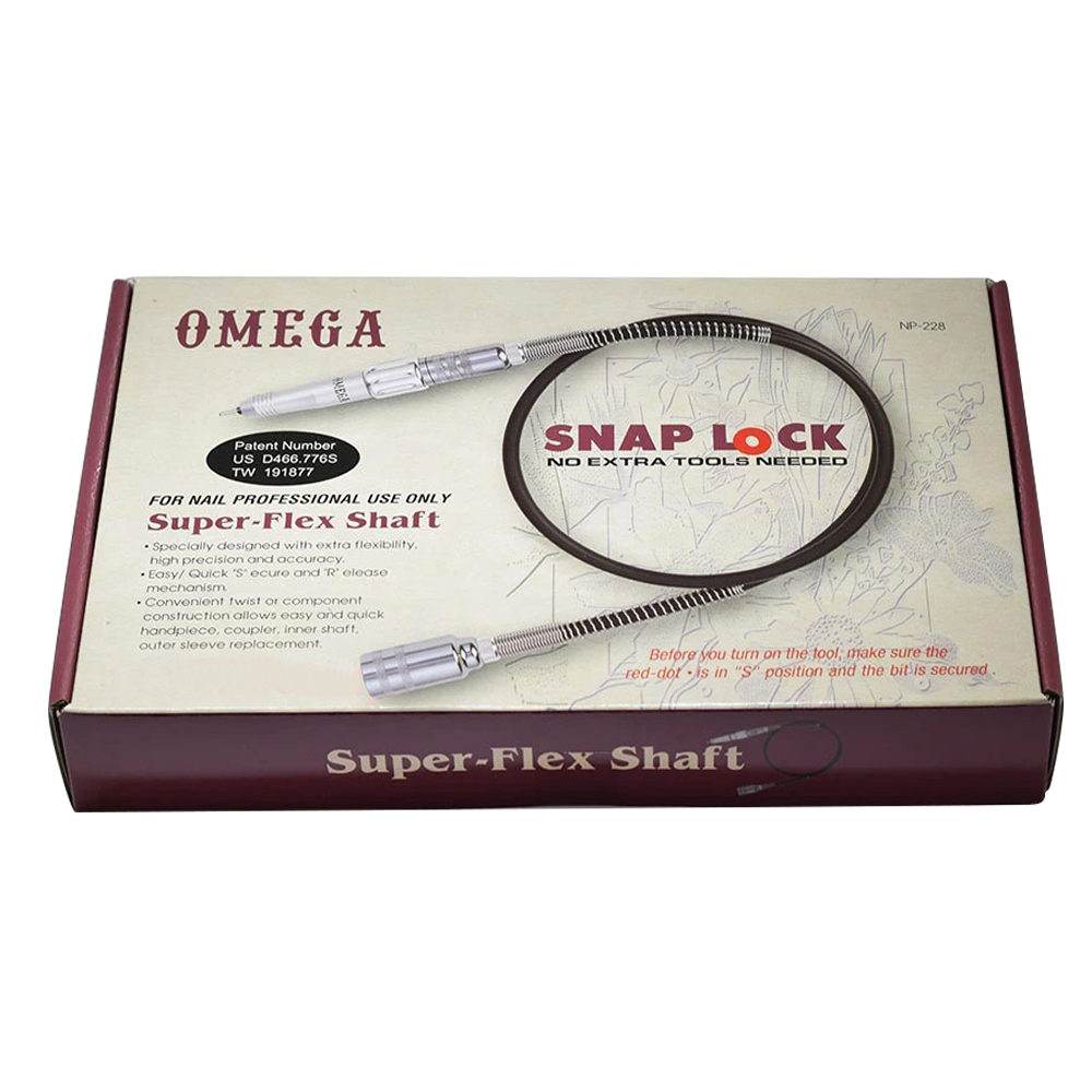 Accel / Omega Super-Flex Shaft Snap Lock Nail Drill 3/32" (Packing: 40 pcs/case)