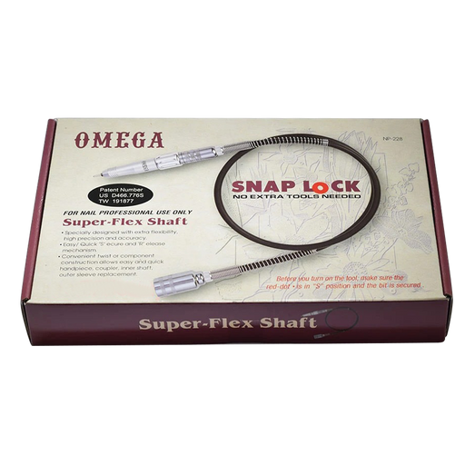 Accel / Omega Super-Flex Shaft Snap Lock Nail Drill 3/32" (Packing: 40 pcs/case)
