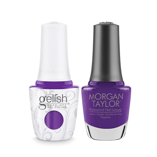 Gelish Gel Polish & Morgan Taylor Nail Lacquer, 1110301, Make A Splash Summer 2018 Collection, One Piece or Two? – Purple Creme, 0.5oz KK