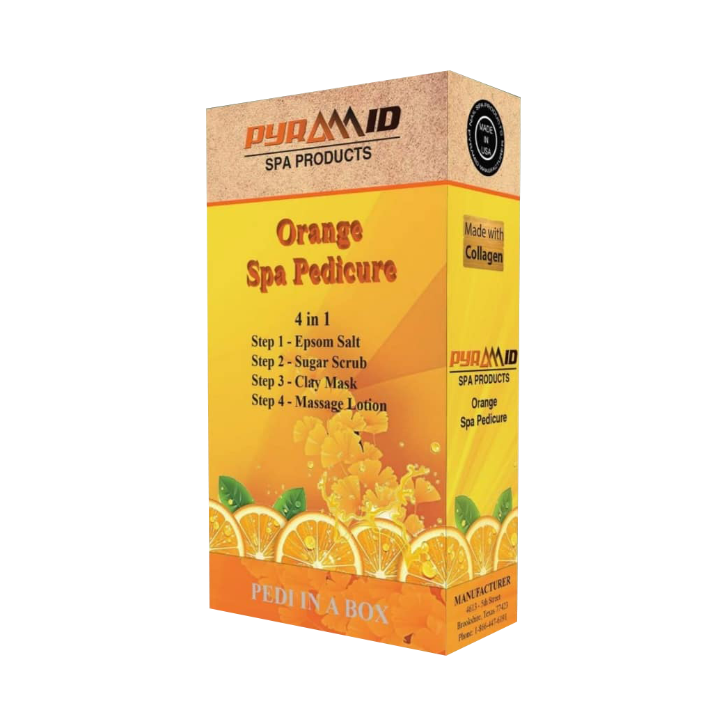 Pyramid Spa Pedicure 4in1 (Made With COLLAGEN), ORANGE (Pk: 50 packs/case)