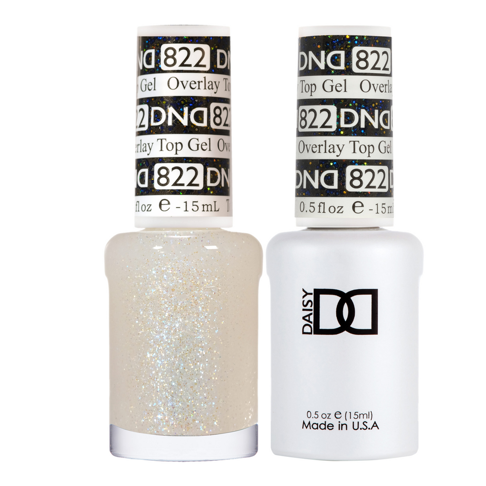 DND Gel Polish And Nail Lacquer, Overlay Top Gel Collection, 822, 0.5oz