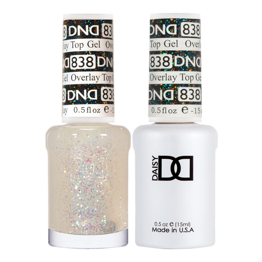 DND Gel Polish And Nail Lacquer, Overlay Top Gel Collection, 838, 0.5oz