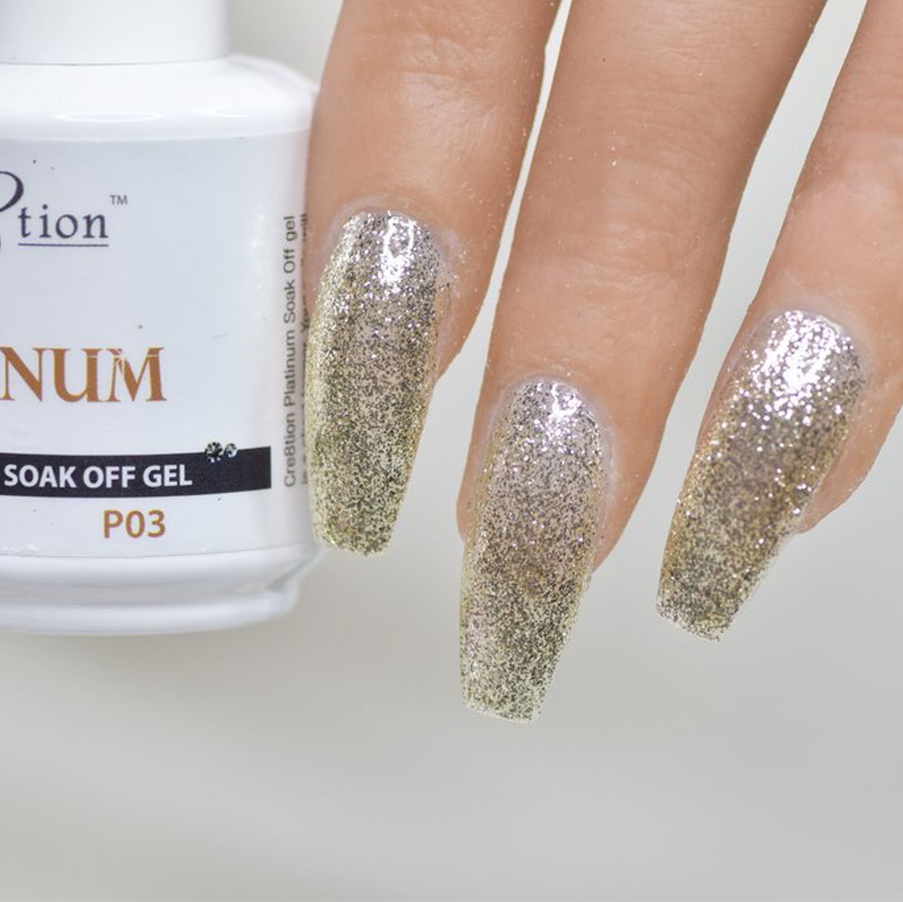 Cre8tion Platinum Gel Polish, P03, 0916-0488, 0.5oz KK0912