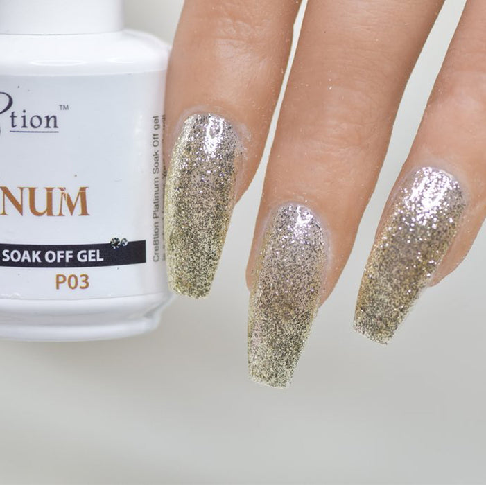 Cre8tion Platinum Gel Polish, P03, 0916-0488, 0.5oz KK0912