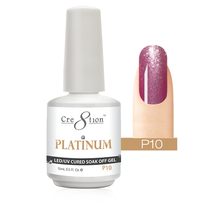 Cre8tion Platinum Gel Polish, P10, 0916-0495, 0.5oz KK0912