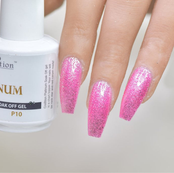 Cre8tion Platinum Gel Polish, P10, 0916-0495, 0.5oz KK0912