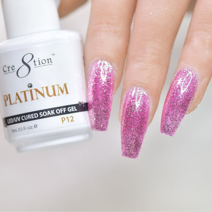 Cre8tion Platinum Gel Polish, P12, 0916-0497, 0.5oz KK0912