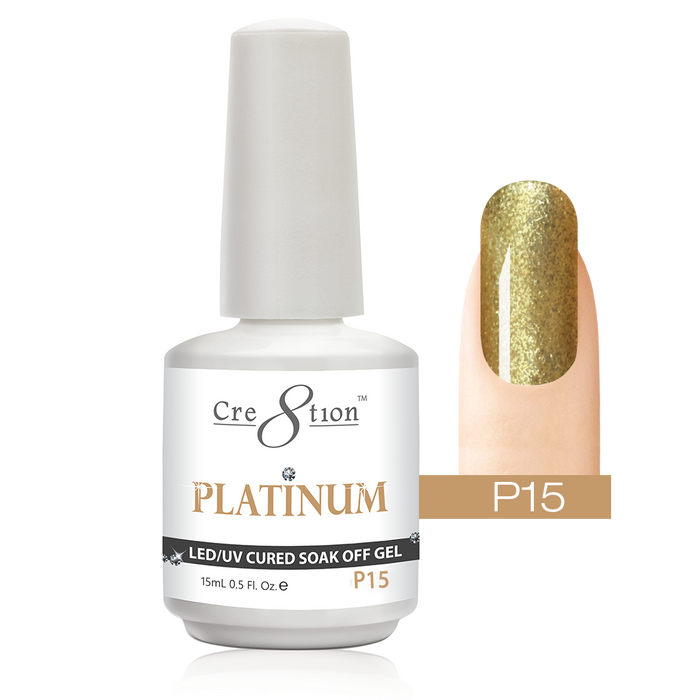 Cre8tion Platinum Gel Polish, P15, 0916-0537, 0.5oz KK0912