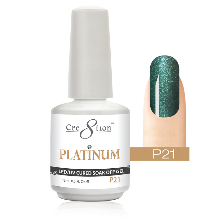 Cre8tion Platinum Gel Polish, P21, 0916-0543, 0.5oz KK0912
