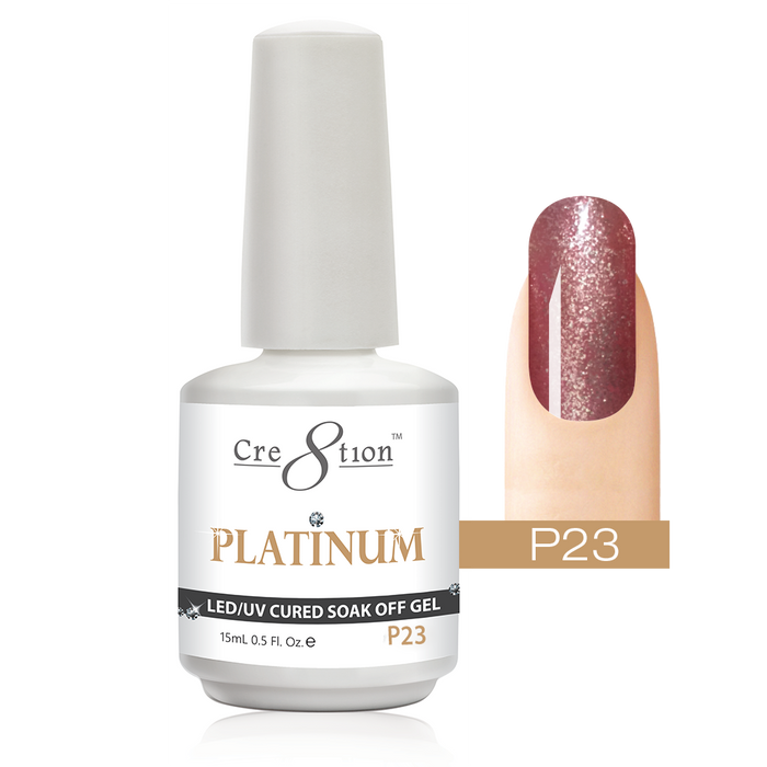 Cre8tion Platinum Gel Polish, P23, 0916-0545, 0.5oz KK0912