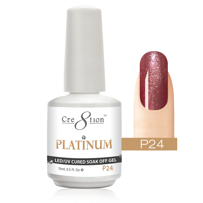 Cre8tion Platinum Gel Polish, P24, 0916-0546, 0.5oz KK0912