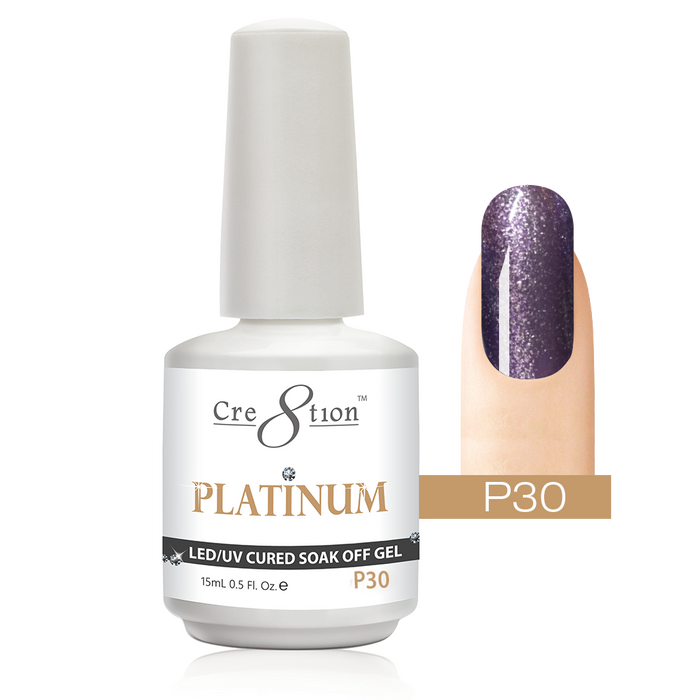 Cre8tion Platinum Gel Polish, P30, 0916-0552, 0.5oz KK0912