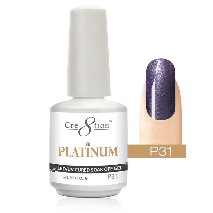 Cre8tion Platinum Gel Polish, P31, 0916-0553, 0.5oz KK0912