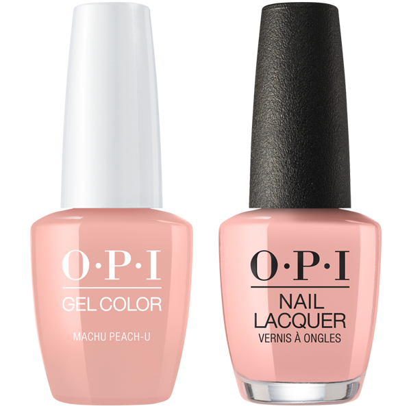 OPI GelColor And Nail Lacquer, Peru Collection, P36, Machu Peach-u, 0.5oz