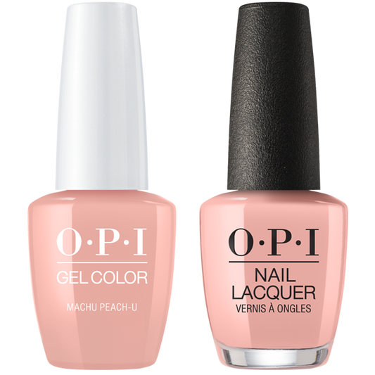 OPI GelColor And Nail Lacquer, Peru Collection, P36, Machu Peach-u, 0.5oz