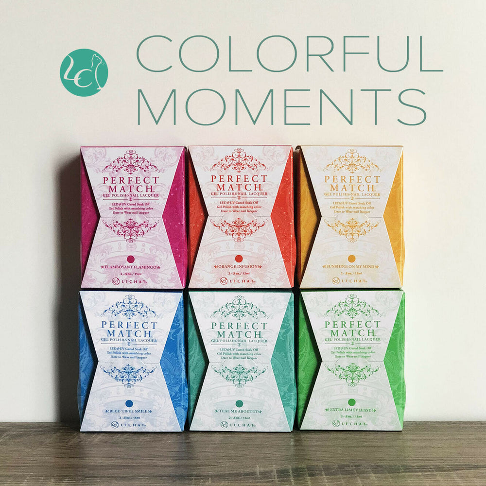 LeChat Perfect Match Nail Lacquer And Gel Polish, Colorful Moments Collection, 0.5oz, Full line of 6 colors (from PMS253 to PMS258) OK0620VD