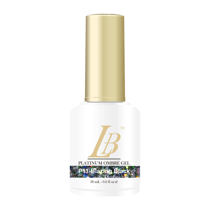 iGel LB Platinum Ombre Gel Polish, PL OM11, Blazing Black, 0.6oz