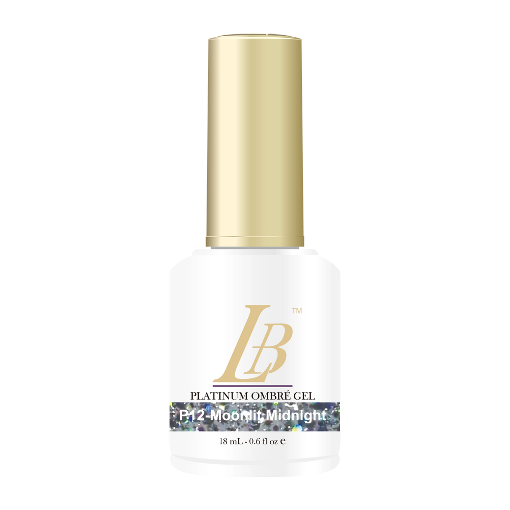 iGel LB Platinum Ombre Gel Polish, PL OM12, Moonlit Midnight, 0.6oz