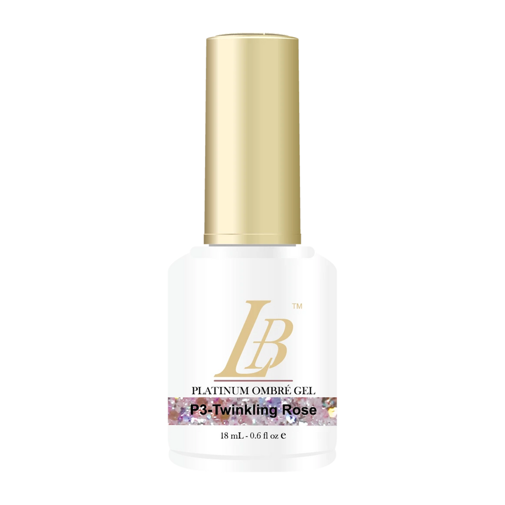 iGel LB Platinum Ombre Gel Polish, PL OM03, Twinkling Rose, 0.6oz