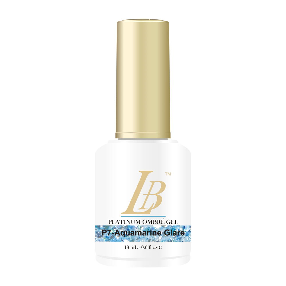 iGel LB Platinum Ombre Gel Polish, PL OM07, Aquamarine Glare, 0.6oz