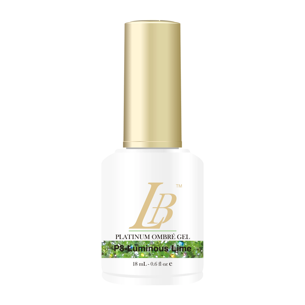 iGel LB Platinum Ombre Gel Polish, PL OM08, Luminous Lime, 0.6oz