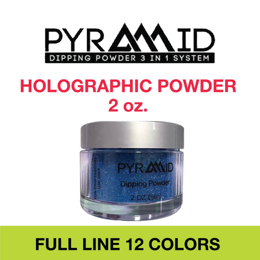 Pyramid Dipping Powder, Holo Collection, Full Line Of 12 Colors (From H01 To H12), 2oz