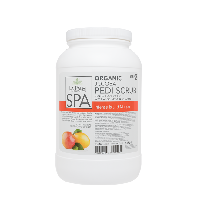La Palm, Organic Jojoba Pedi Scrub, Intense Island Mango, 1Gal KK