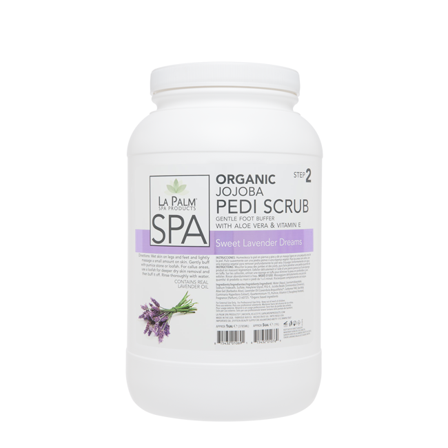 La Palm, Organic Jojoba Pedi Scrub, Sweet Lavender Dreams, 1Gal KK