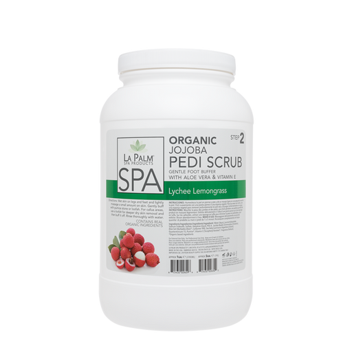 La Palm, Organic Jojoba Pedi Scrub, Lychee Lemongrass, 1Gal KK