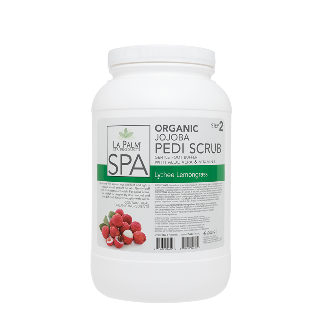 La Palm, Organic Jojoba Pedi Scrub, Lychee Lemongrass, 1Gal KK