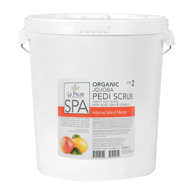 La Palm, Organic Jojoba Pedi Scrub, Intense Island Mango, 5Gal KK