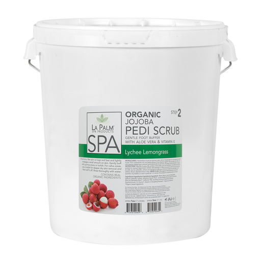 La Palm, Organic Jojoba Pedi Scrub, Lychee Lemongrass, 5Gal KK
