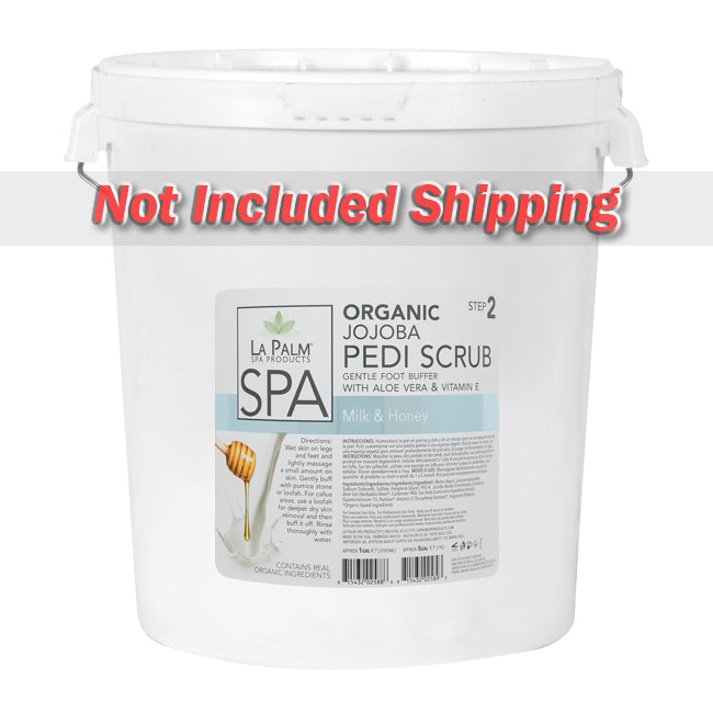 La Palm, Organic Jojoba Pedi Scrub, Milk & Honey, 5Gal KK