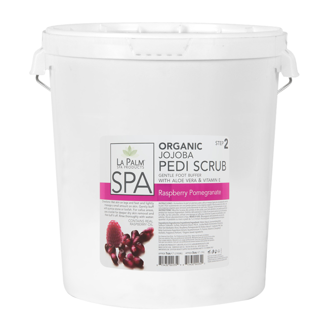 La Palm, Organic Jojoba Pedi Scrub, Raspberry & Pomegranate, 5Gal KK