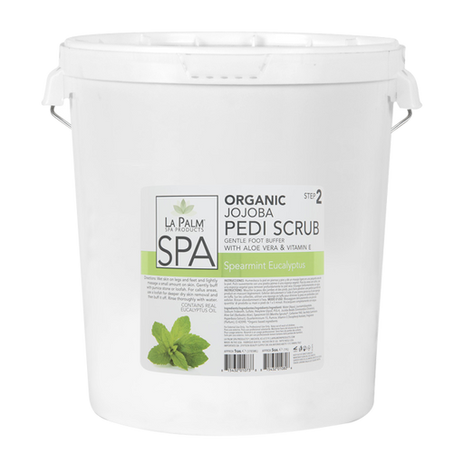 La Palm, Organic Jojoba Pedi Scrub, Spearmint Eucalyptus, 5Gal KK
