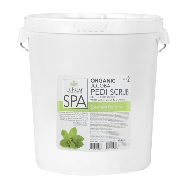 La Palm, Organic Jojoba Pedi Scrub, Spearmint Eucalyptus, 5Gal KK