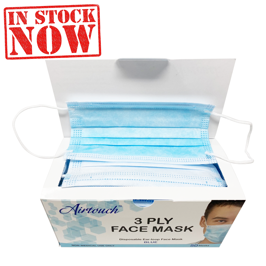 Airtouch Disposable 3 Ply Face Mask, Blue, BOX, 10198 (Packing: 50 pcs/case, 40 boxes/case)