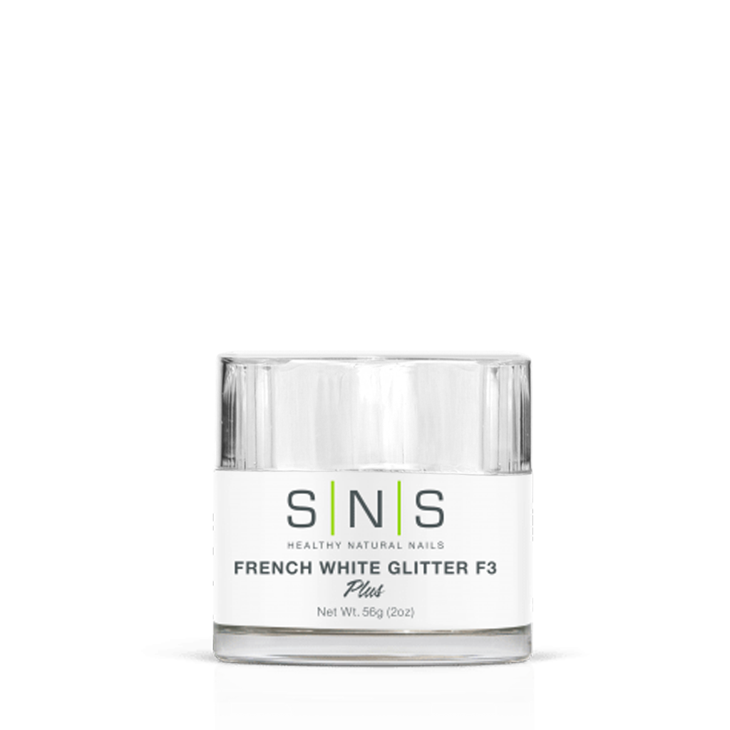 SNS Dipping Powder, 03, French White Glitter F3, 2oz (Packing: 70 pcs/case)