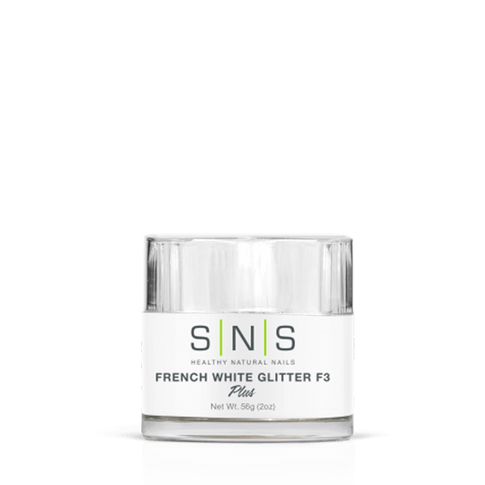 SNS Dipping Powder, 03, French White Glitter F3, 2oz (Packing: 70 pcs/case)