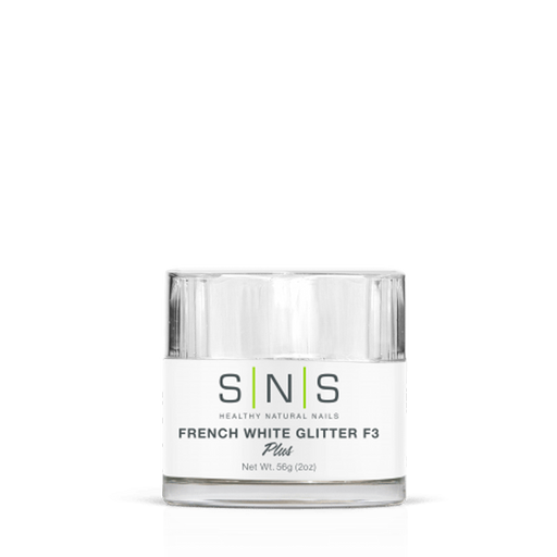 SNS Dipping Powder, 03, French White Glitter F3, 2oz (Packing: 70 pcs/case)
