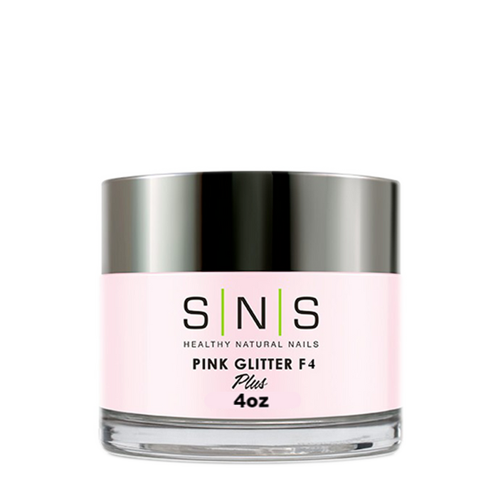 SNS Dipping Powder, 10, NATURAL PINK GLITTER F4, 4oz (Packing: 40 pcs/case)