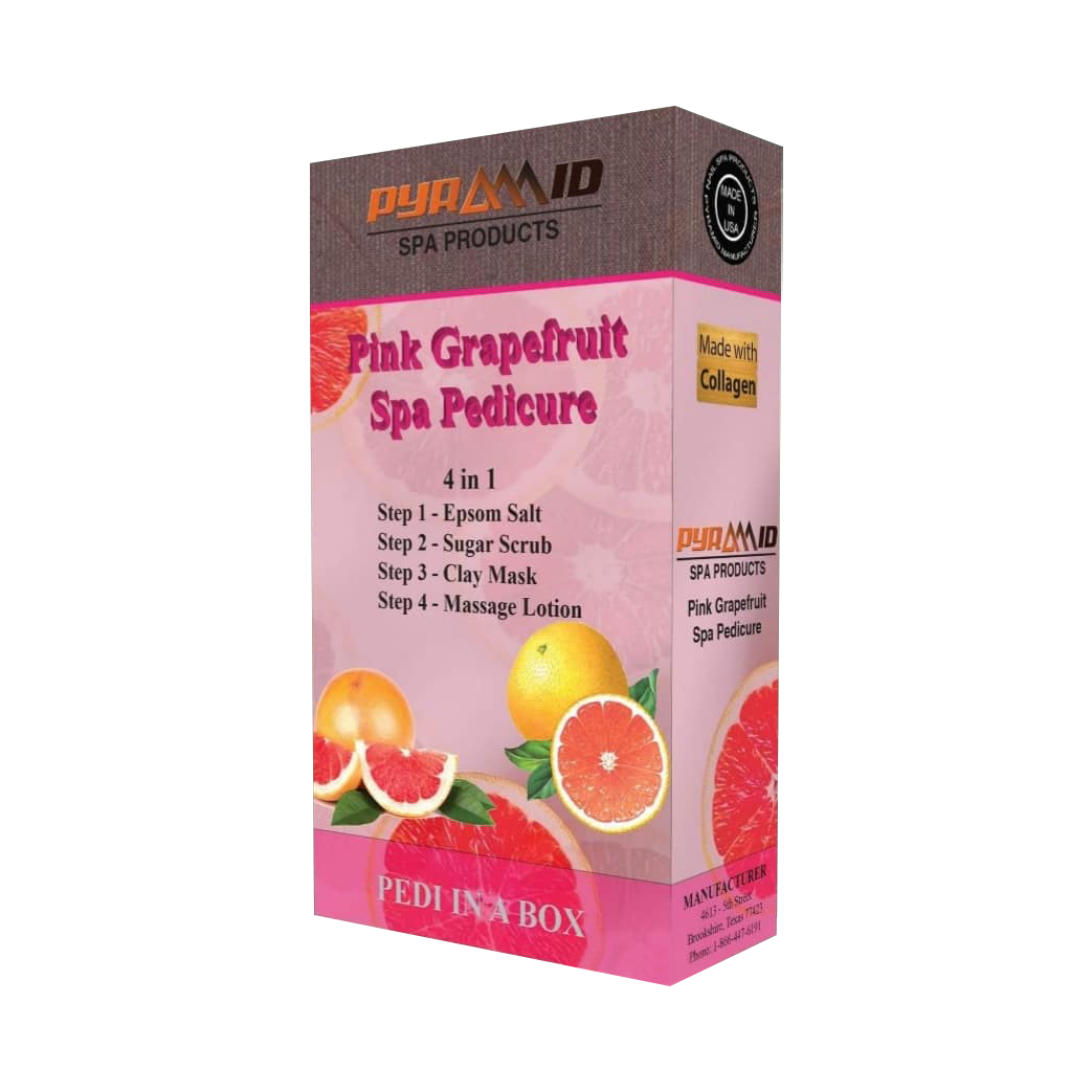 Pyramid Spa Pedicure 4in1 (Made With COLLAGEN), PINK GRAPEFRUIT (Pk: 50 packs/case)