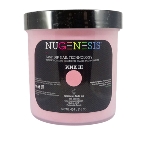 Nugenesis Dipping POWDER, Pink & White Collection, 16oz, Color list Note, 000