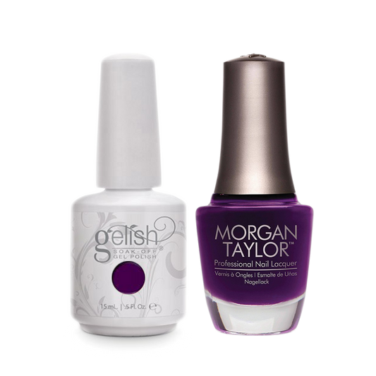 Gelish Gel Polish & Morgan Taylor Nail Lacquer, Plum Tuckered Out, 0.5oz, 1110797 + 50184