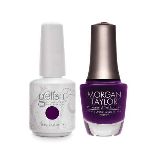 Gelish Gel Polish & Morgan Taylor Nail Lacquer, Plum Tuckered Out, 0.5oz, 1110797 + 50184