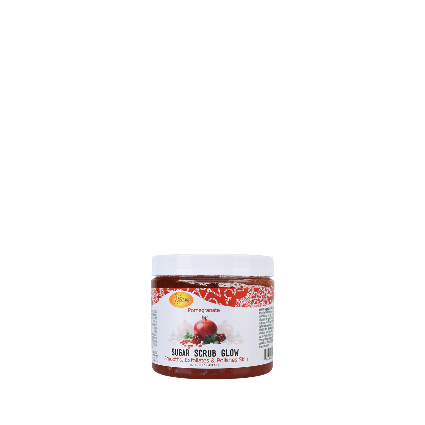 SpaRedi Sugar Scrub Glow, Pomegranate, 01370, 16oz OK0325MD