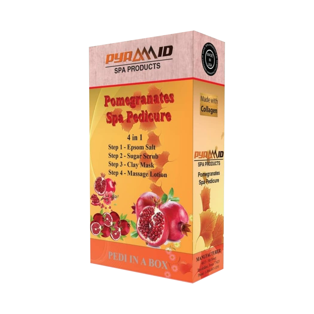 Pyramid Spa Pedicure 4in1 (Made With COLLAGEN), POMEGRANATES (Pk: 50 packs/case)